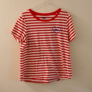 White Red Stripped Tee